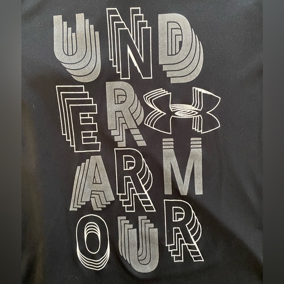 Under Armour Girls Black Dry Fit T-shirt w/White and Silver Logo Size: S(US6) - Picture 3 of 5